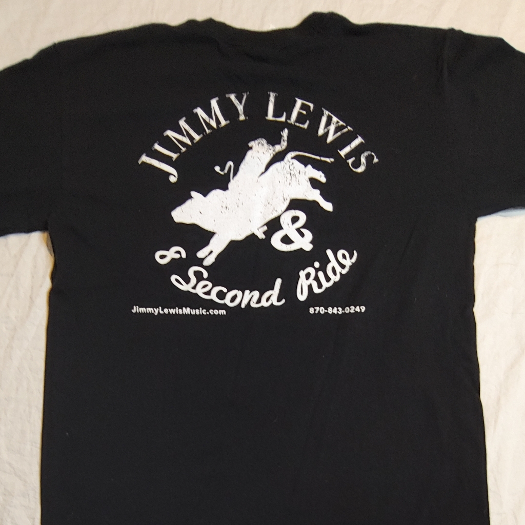 Jimmy Lewis  Second Ride Concert Merch Black Tee Shirt Large